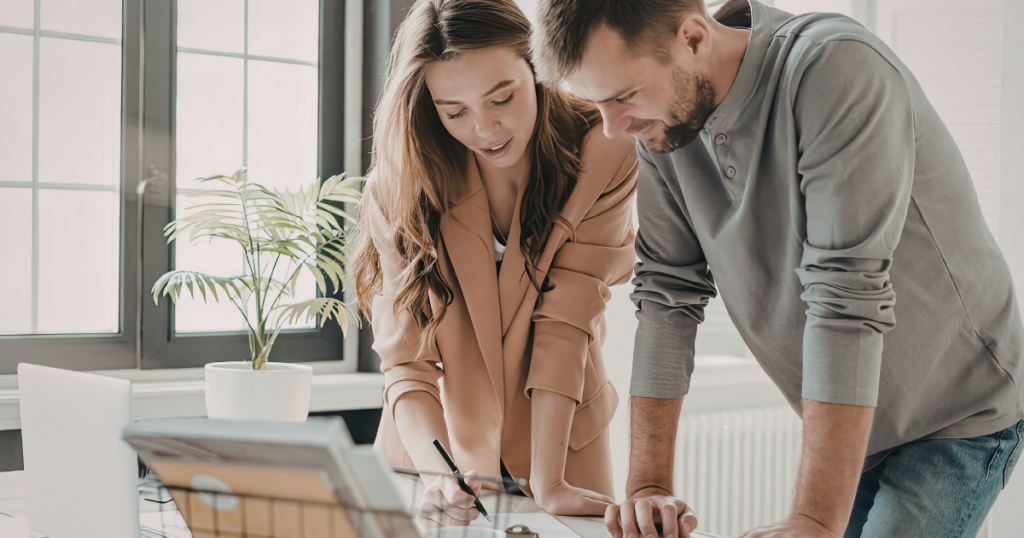 accountability support: two people discussing plans